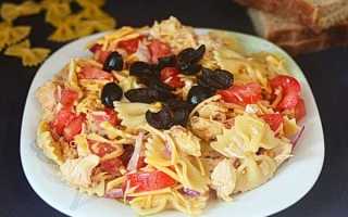 Салат с макаронами бантиками