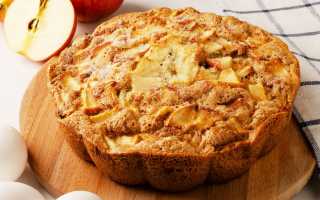 Классическая шарлотка с яблоками на сметане