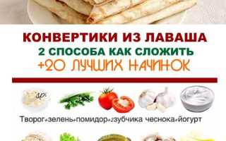 Как приготовить сытные конвертики из лаваша