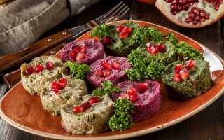 Пхали из красной, белой и зеленой фасоли по-грузински
