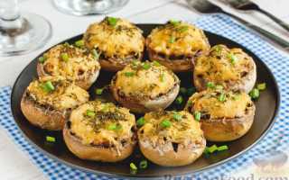 Как вкусно запечь фаршированные шампиньоны в духовке