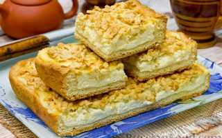 Пирог с творогом из песочного теста – классический рецепт.