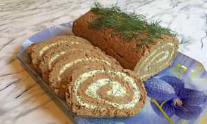 Печеночный рулет из куриной печени с маслом